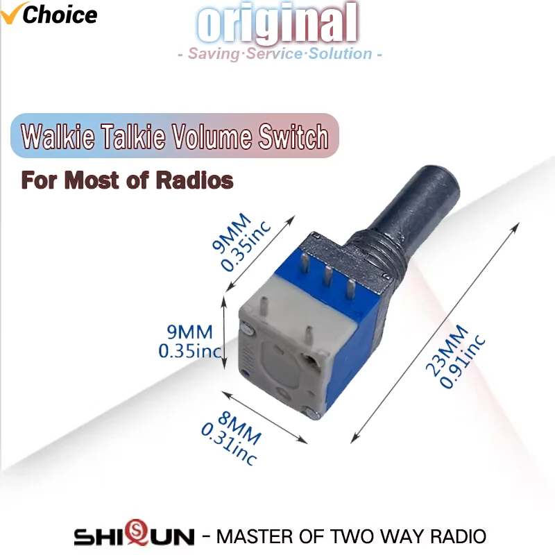 Lautstärkeschalter für Walkie Talkie Lautstärkeregler Schalterknopf Zubehör für Baofeng UV5R Kenwood Radio Lautstärkeschalter Ersatz Image