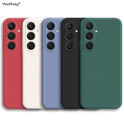 For Samsung Galaxy S24 FE Case Cover Samsung Galaxy S24 FE Fundas Coque Soft Original Liquid Silicone Back Case Samsung S24 FE