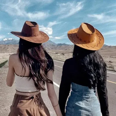 Freedom Western Cowboy Sun Hat Large Brim Dome Sun Protection Sun Hat Travel Photography Beach Party Hat Brown Khaki
