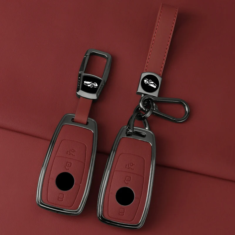 Autos chl üssel etui aus Zink legierung leder für Mercedes Benz A C E S G Klasse Glc cle Cla Glb Gls W177 W205 W213 W222 X167 Amg Schlüssel anhänger Image