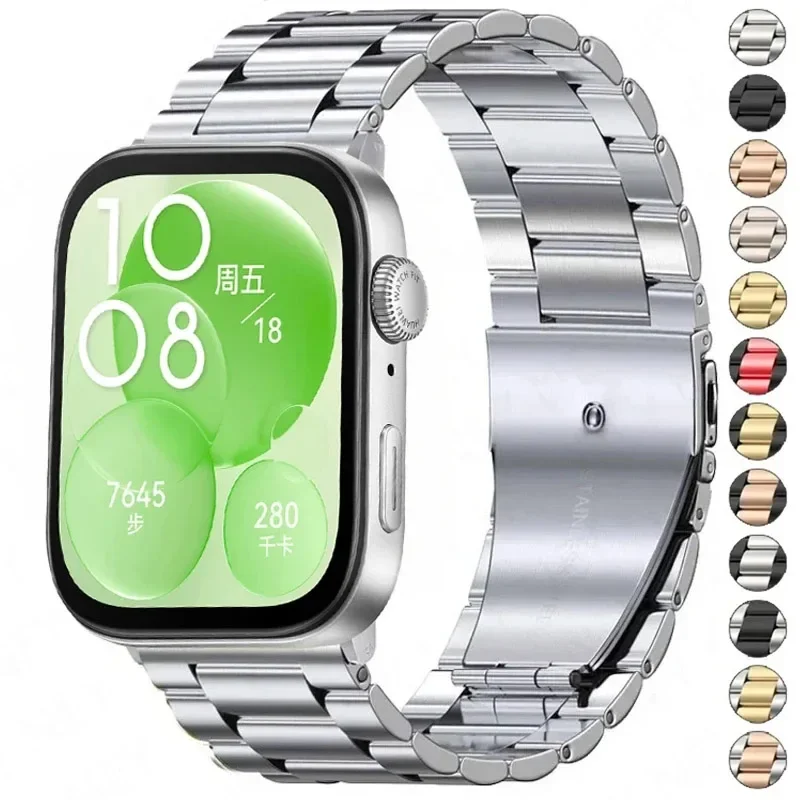 Uhren armband für Huawei Uhr fit 3 Smartwatch Edelstahl band für Huawei Uhr Fit3 Metall Correa Armband Image