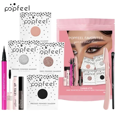 POPFEEL Favorites Kit Mini Makeup Kit, Mini Eye Makeup Kit, Mini Lip Makeup Kit, Eyeshadow Eyeliner