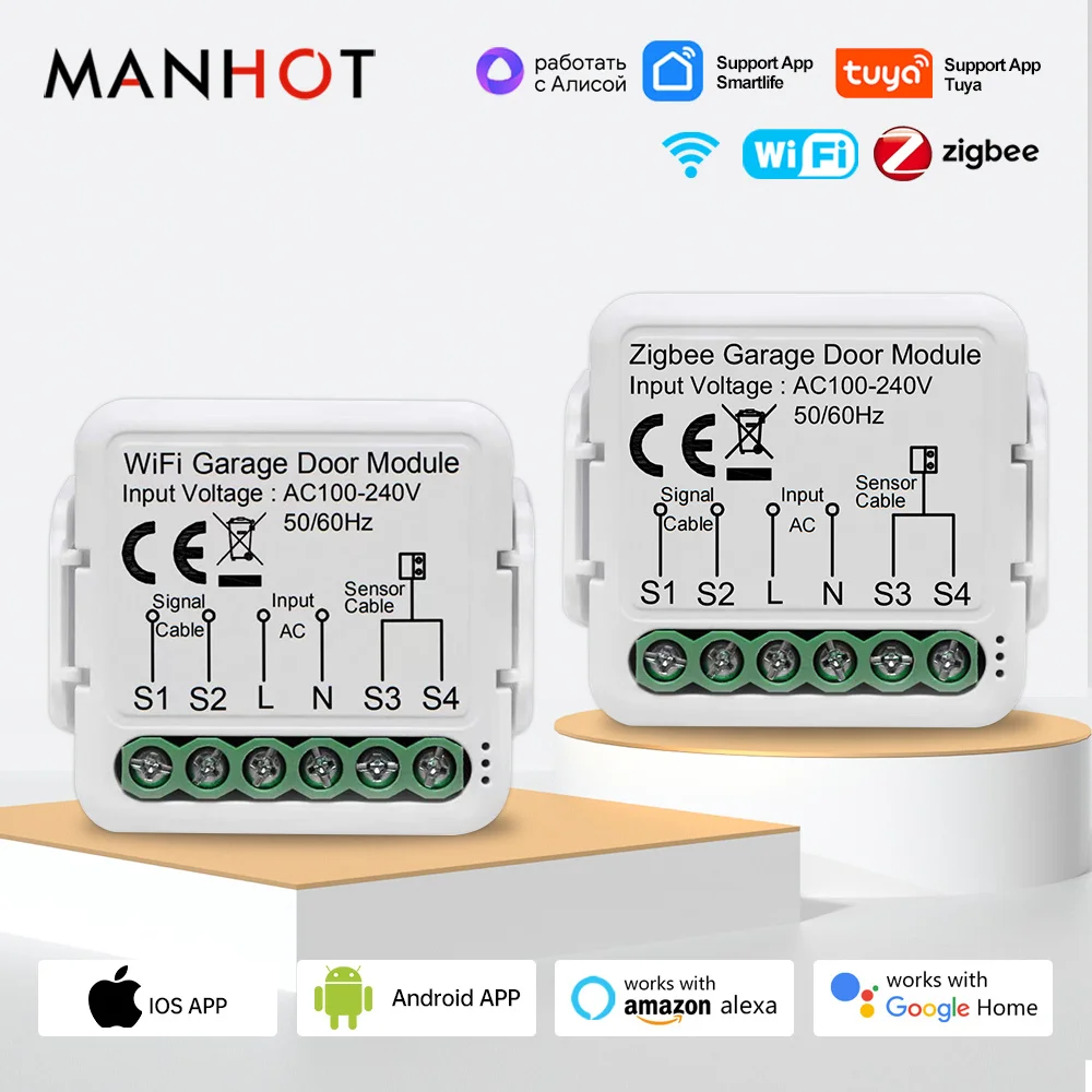 Tuya Zigbee/WiFi Schalter Smart Garage Türöffner Controller modul Stimme Fernbedienung Arbeit Mit Alexa Google Home Assistent Image
