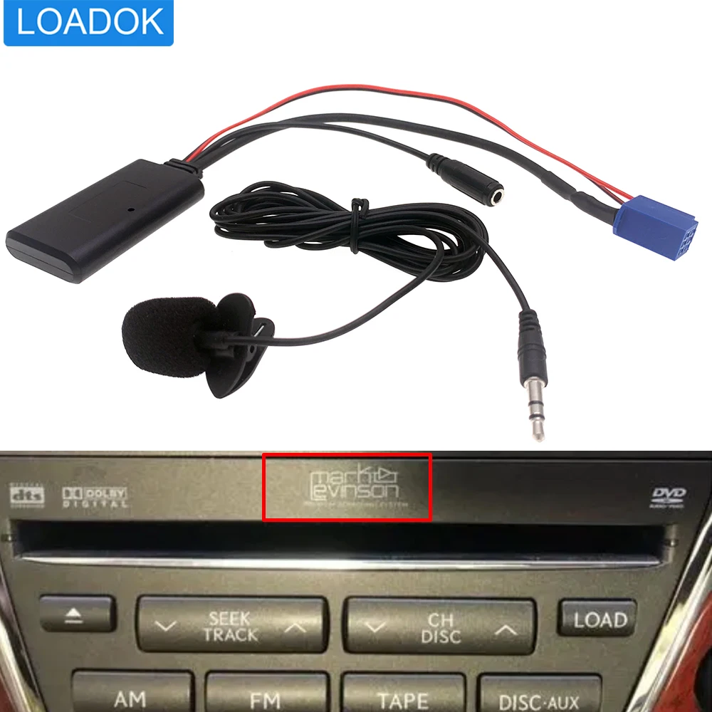6 Pin Auto Bluetooth 5,0 CD Radio Aux Audio Musik Hände-Freies Mikrofon Adapter Kabel Für Toyota Lexus lS300 lx2016 570 ES350 Image