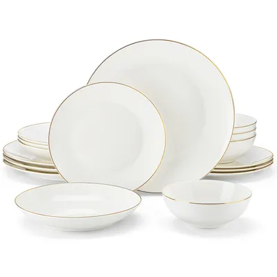 MALACASA 16/32-PIECE Nordic European White Porcelain Tableware Set with Bowl/Dinner Plate/Dessert/Soup Plate Set for 4/8