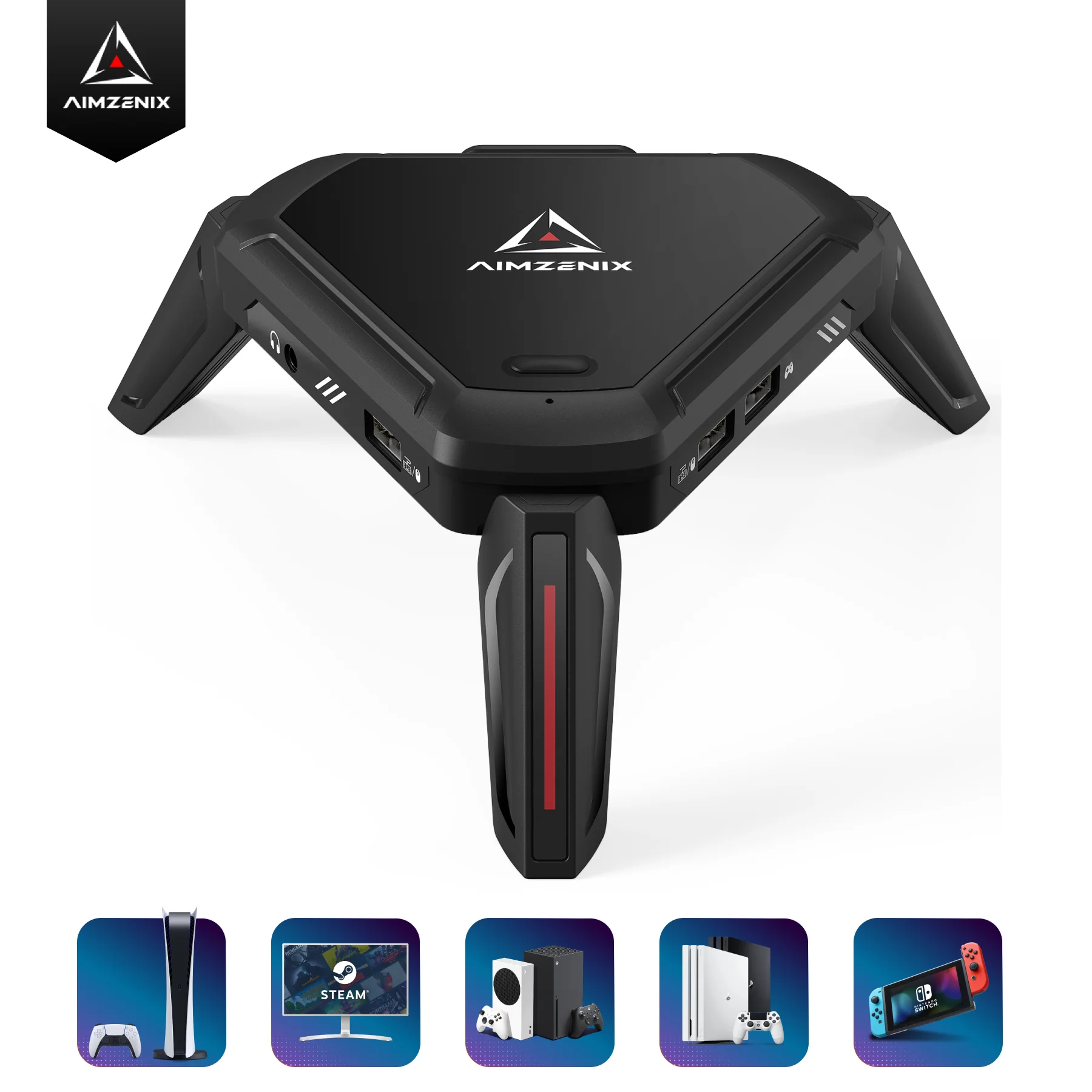 AIMZENIX MONSTER Controller-Emulator für PS5, PS4, XONE, X360, XSS, XSX, N-Switch, unterstützt 3,5-mm-Kopfhörer, APP Image