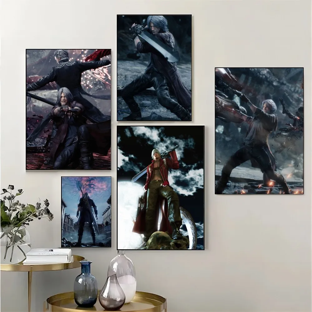 1pc Spiel Teufel kann Film selbst klebende Kunst Poster wasserdichte Papier Aufkleber Kaffeehaus Bar Zimmer Wand dekoration weinen Image