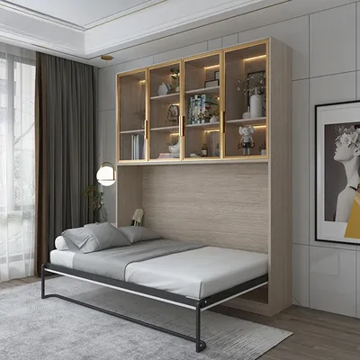 Multifunctional invisible bed folding bed wardrobe integrated hidden up and down rollover wall Murphy bed hardware