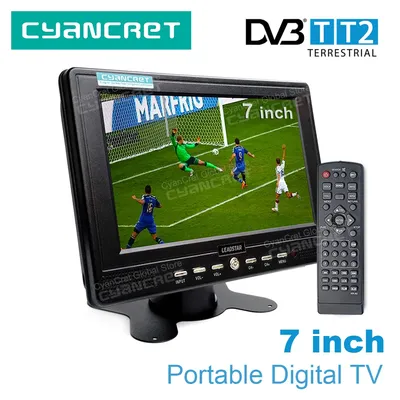 LEADSTAR D768 7 inch Portable TV DVB-T2 tdt DTT Digital and Analog mini small Car TV Television Support USB TF H.265 AC3
