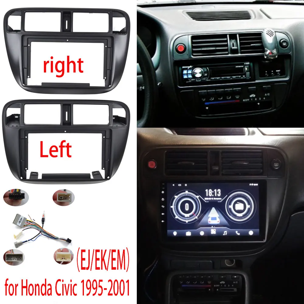 9-Zoll-Auto-Faszien-Radio-Panel für Honda Civic 1995–2001, Dash-Kit, Installation der Facia-Konsole, Lünette, Platte, Verkleidung, Android-Player Image