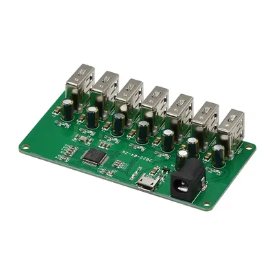 USB-HUB-Splitter 1 bis 7-Port-USB-Hub USB-Splittermodul mit sieben Ports und Netzteil USB Image