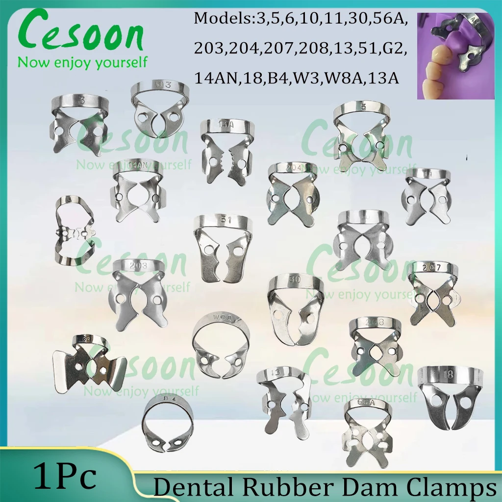 1Pc Dental Kofferdam Klemmen Edelstahl Endodontie Restaurative Barriere Clips Rahmen Halter für Backenzähne Ortho Instrumente Image