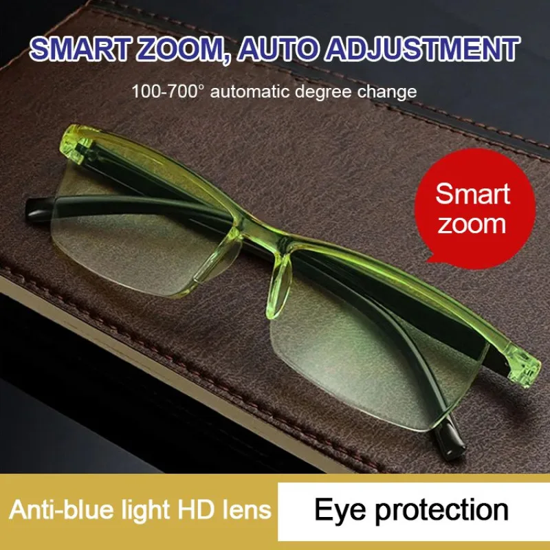 Smart Zoom Lesebrille Anti Blaulicht Presbyopie Brille Lupe für beide Männer Frauen einstellbare Fokus Licht leicht Image