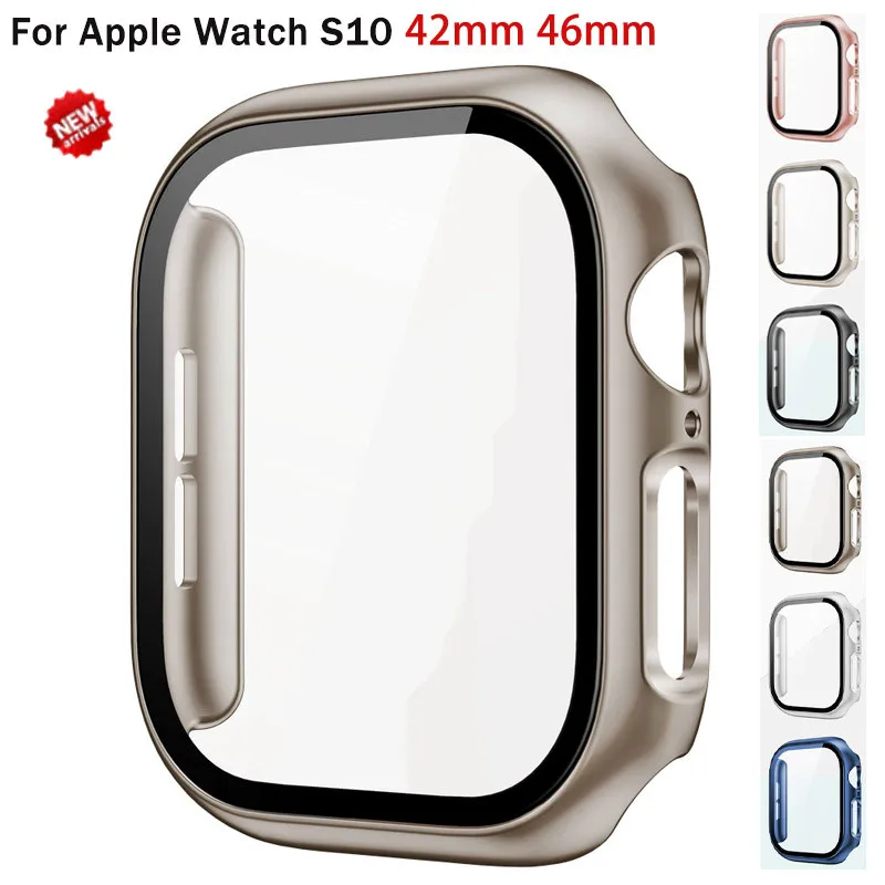 Gehärtete Glas abdeckung für Apple Watch 10 42mm 46mm matt hart PC Stoßstange Displays chutz folie iwatch Serie 10 42/46 Zubehör Image