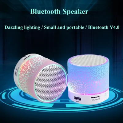 Neue mini tragbare auto audio a9 blendend riss led wireless bluetooth 4,1 subwoofer lautsprecher tf Image