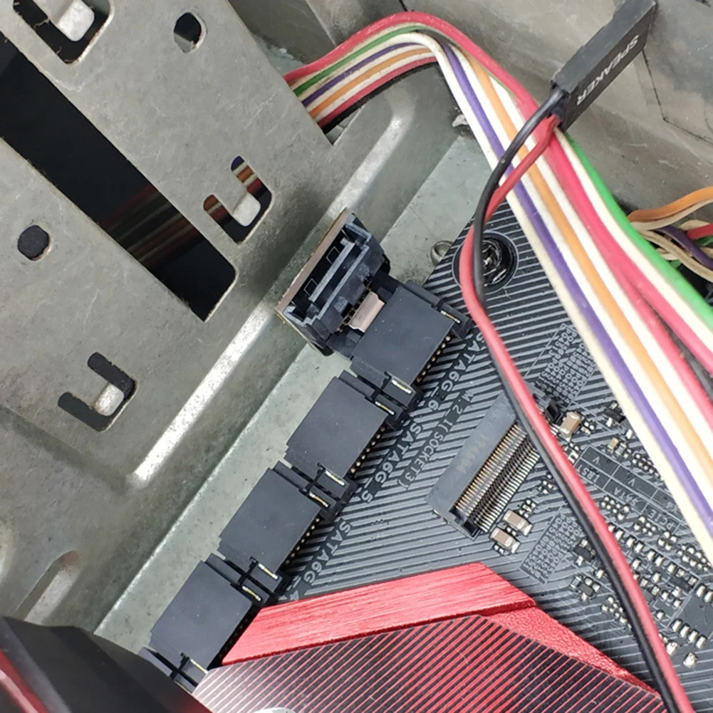 SATA 7Pin Buchse auf 7pin Stecker Adapter 90 Grad Winkel Winkel Adapter Up/Down 90 Grad abgewinkelter Adapter für Motherboard Mainboard Image