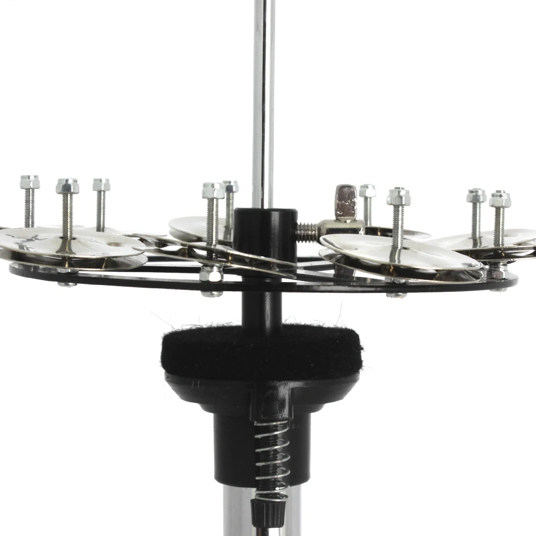 Trommel Becken Glocken Schlag instrument Hi-Hat Glocke Tamburin mit Edelstahl Jingles Musik instrument Zubehör Image