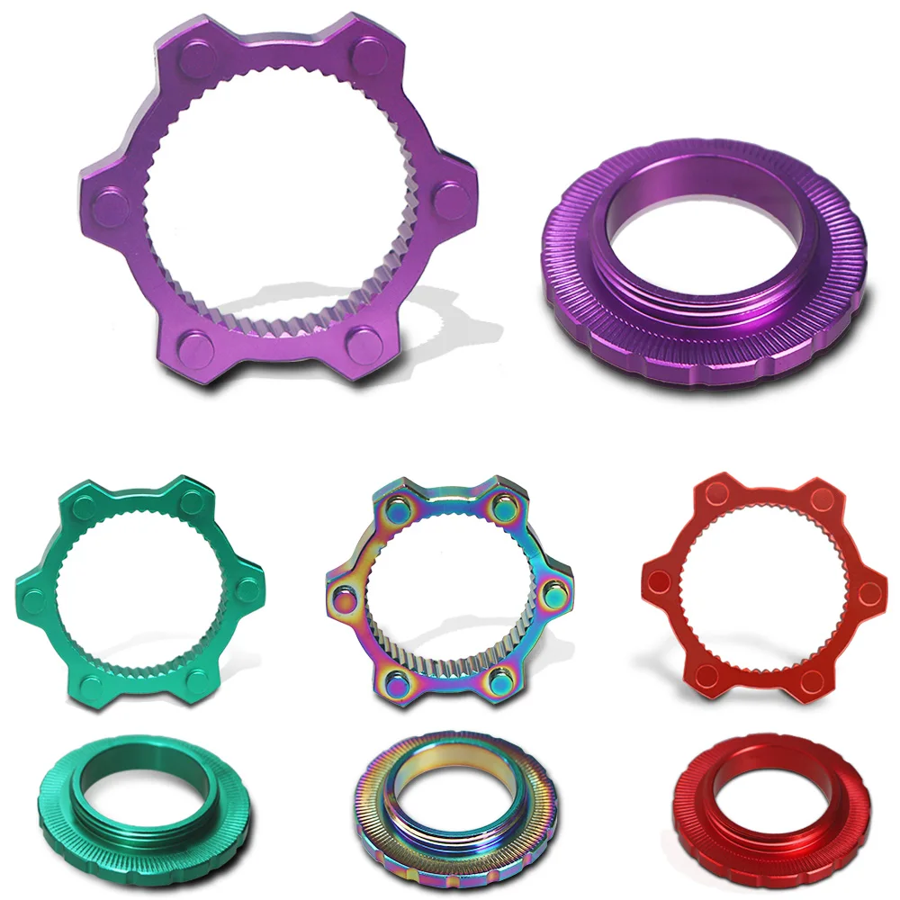 MTB Bike Centerlock Zu 6-Loch Adapter Mountainbike Hub Center Lock Umwandlung 6 Bolzen Bremsscheibe Radfahren zubehör Teile Image