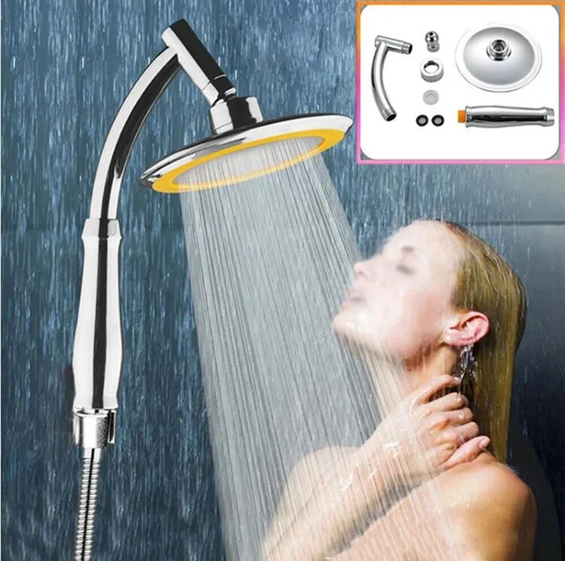 Badezimmer 6 Zoll Hochdruck 360 Grad Drehung Große Runde Große Regensprüher Badezimmer Handbrause Zubehör