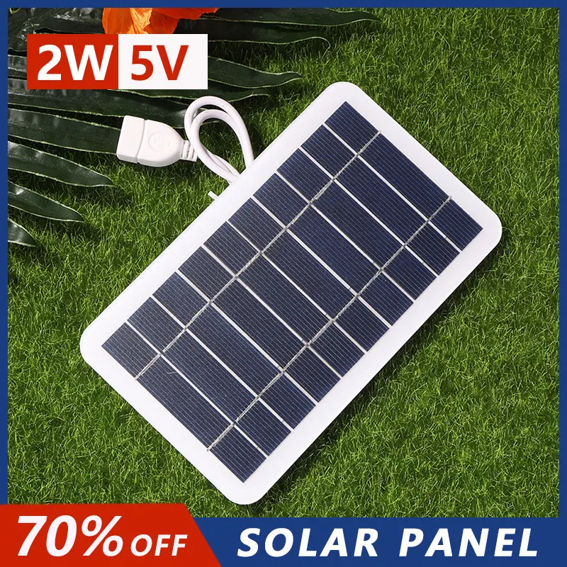 Solar panel 2w 5v tragbar mit USB-sicherem Laden für stabiles Ladegerät für Powerbank-Telefone Camping haus im Freien Image