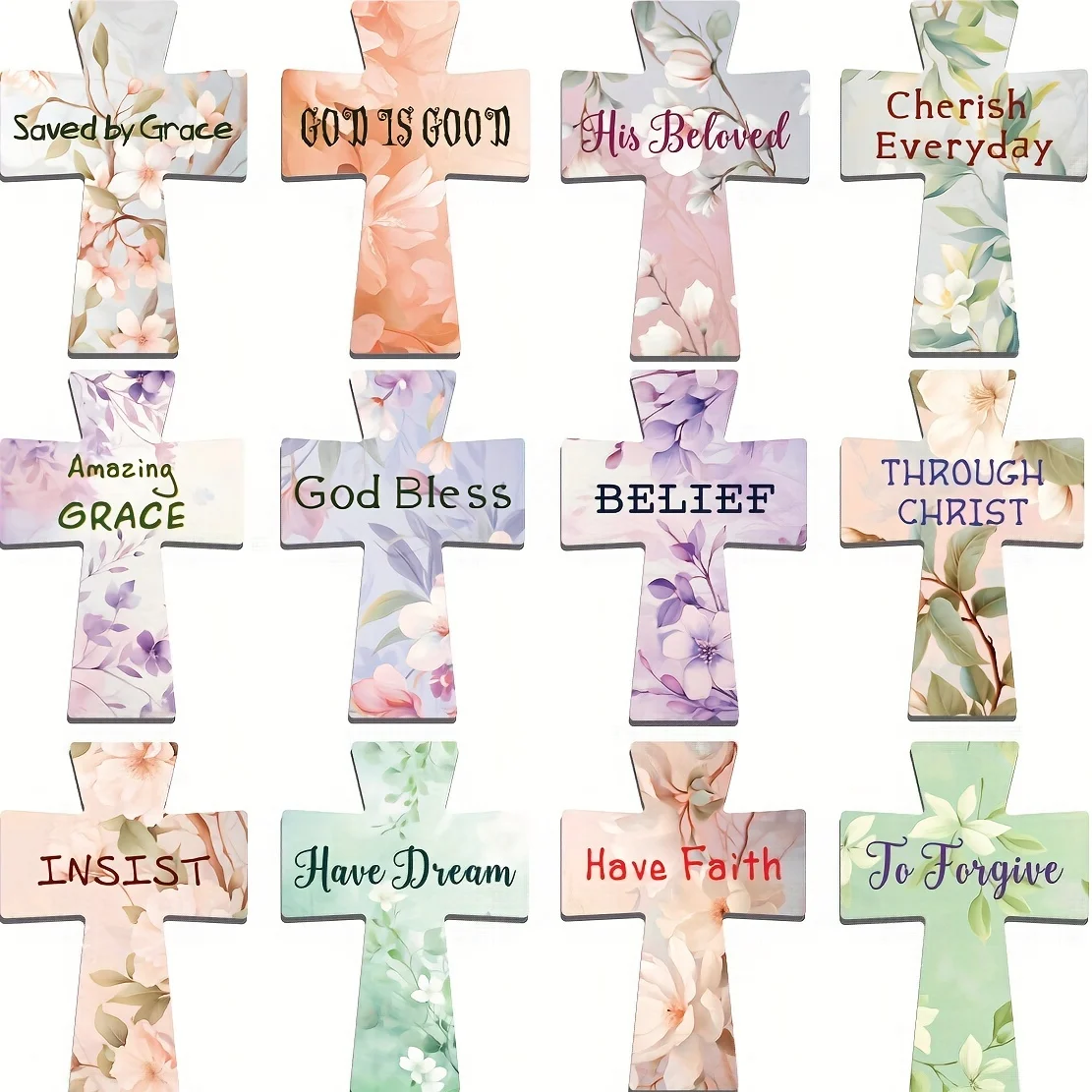 24 stücke florale magnetische Lesezeichen mit inspirierenden Phrasen-lebendige Büroklammer Seiten markierungen für Bücher, Büro & Geschenke Image