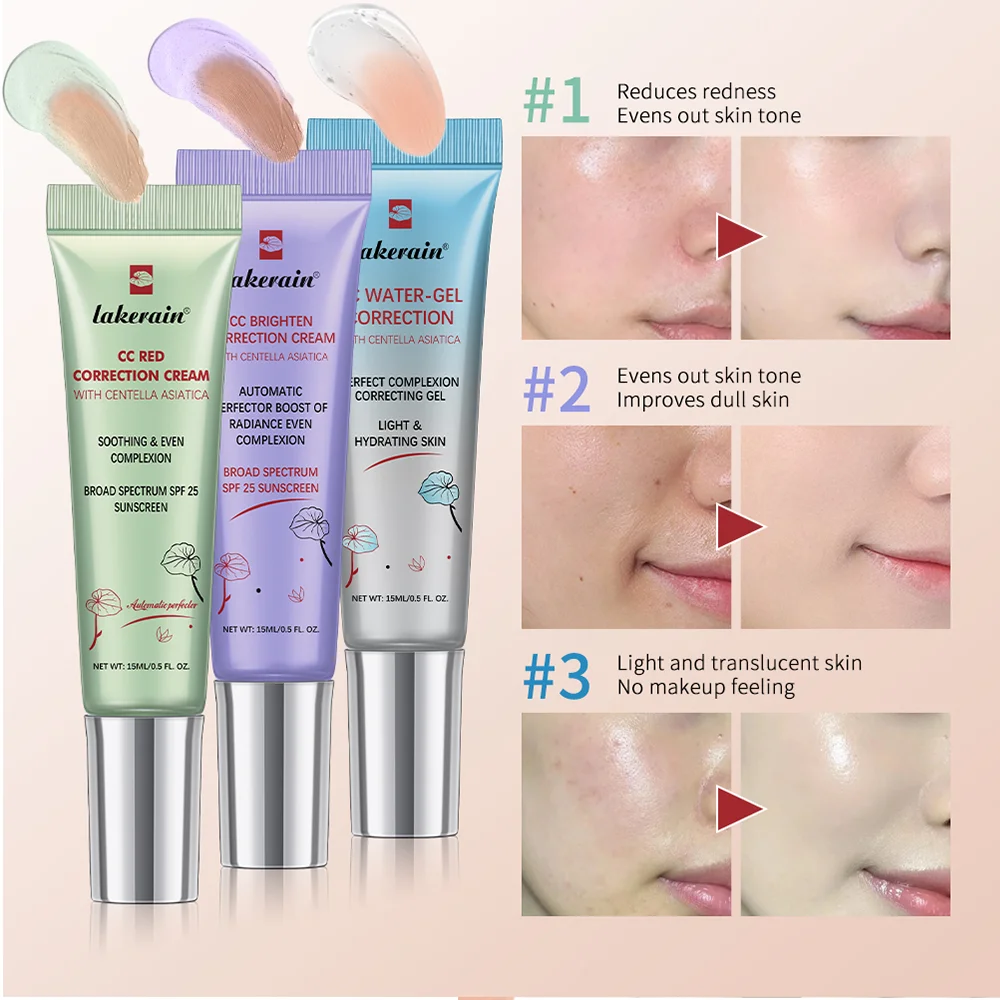 3 teile/satz cc Creme Cen tella koreanische Make-up Foundation Foundation Creme für Gesicht Basis Make-up Farbwechsel flüssige Foundation Image