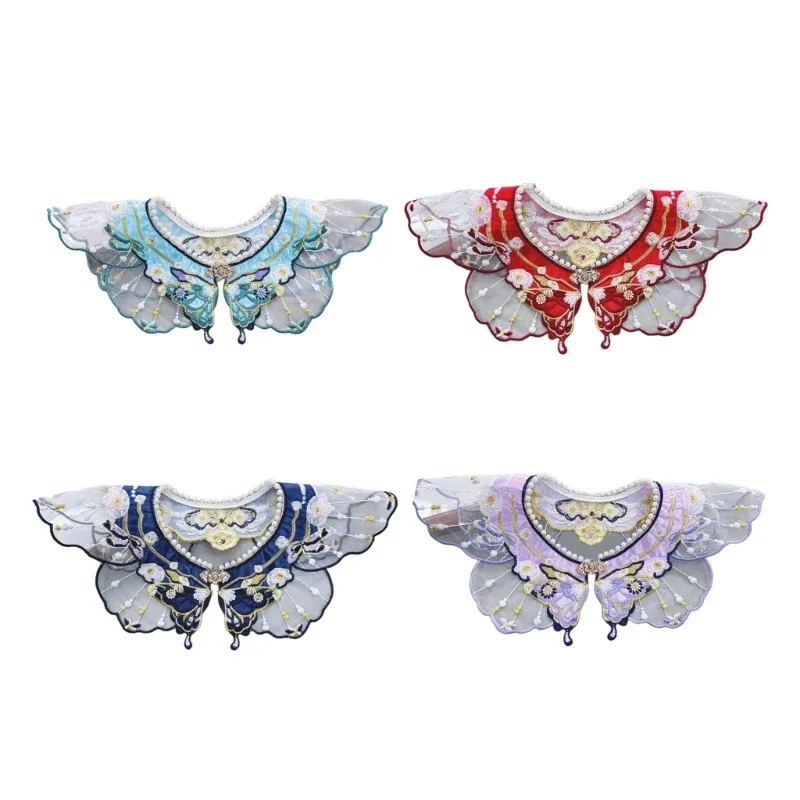 Stickerei Blumen schal für Frauen chinesischen Hanfu Blumen Yunjian Kragen Schal Image