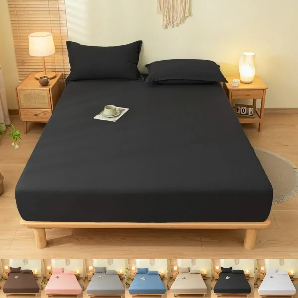 Hochwertiges Spannbetttuch für Einzelbett, Doppelbett, King-Size-Matratzenbezug mit Gummiband, Bettlaken 90/120/150/180, passendes Bettlaken Image