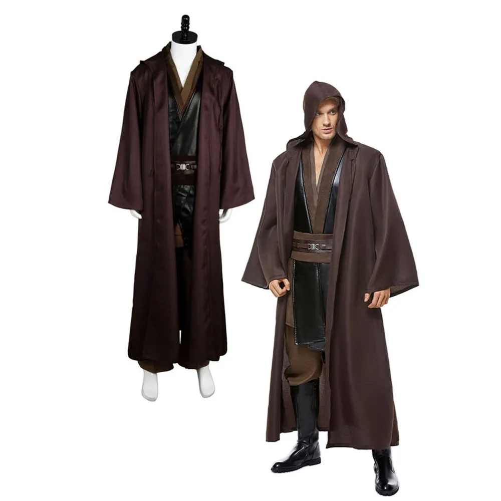 Jedi Anakin Skywalker Cosplay Kostüm Top Hosen Umhang Robe für erwachsene Männer männlich komplette Set Halloween Karneval Party Rollenspiel Image
