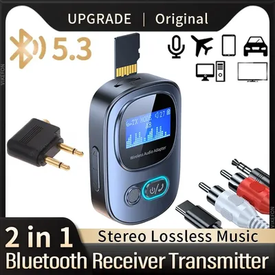 Auto Aux Bluetooth Audio Empfänger Sender TF-Karte 3,5mm Buchse RCA Flugzeug Wireless Adapter Mikrofon für TV-PC Kopfhörer Lautsprecher