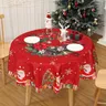 Weihnachten Polyester runde Tischdecke Frohe Weihnachten Dekor für zu Hause 2024 Navidad Geburtsdatum Weihnachten Weihnachts geschenk Frohes Neues Jahr 2025