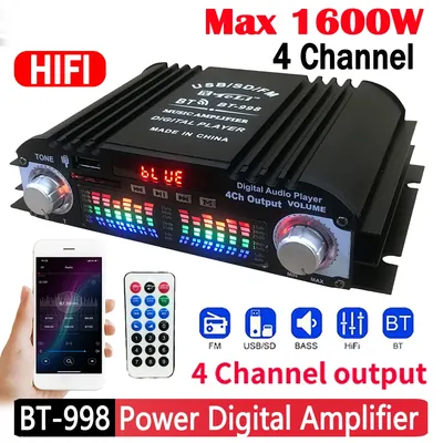 1600w Peak Hifi Sound verstärker FM USB Fernbedienung Bluetooth Karaoke Player 4 Kanal Hifi Stereo Amp Audio verstärker