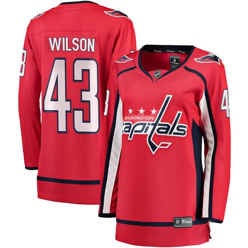 Rotes Washington Capitals Home Premier Breakaway-Spielertrikot von Tom Wilson für Damen von Fanatics