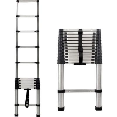 Lucn - Teleskopleiter 3,2M, Klappleiter, Edelstahl, Leiter max. 150 kg,von Wohnmobilen, Image