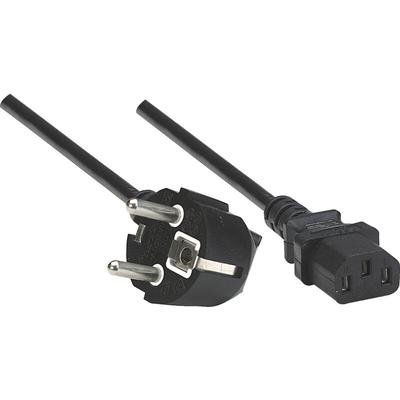 Strom Anschlusskabel [1x Schutzkontakt-Stecker - 1x Kaltgeräte-Buchse C13] 1.80 m Schwarz Image