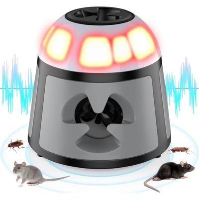 Ultraschall-Mäuse und Ratten, Ultraschall-Mäuseabwehrmittel, 360° Anti-Mäuse mit LED-Licht,