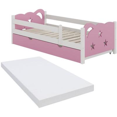 Kinderbett Jessica, Rosa, 80x160 cm mit Schublade und Matratze, Vitalispa Image