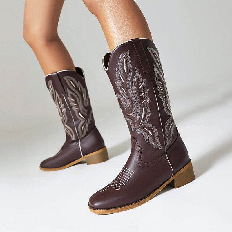 Retro Vintage Hippie 1970s Shoes Western Boot Hippie West Cowboy Jacquard Fancy Dress Women's Carnival Masquerade Vacation Party / Evening Daily Wear Adults' Shoes