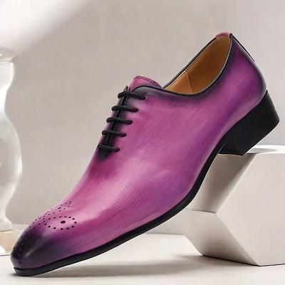 Men's Gradient Purple Oxford Shoes - Premium Cowhide Formal Dress Shoes for Business Special Occasions