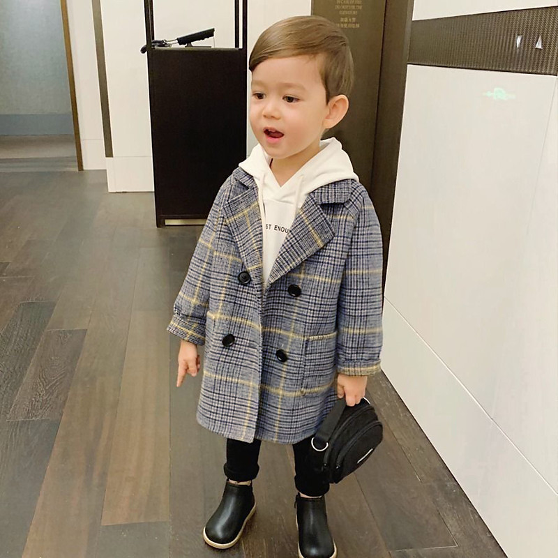 Baby Boys Woolen Coat Jacket Kids Fashion Fall Coats Warm Autumn Winter Infant Clothing Toddler Childrens Outwears