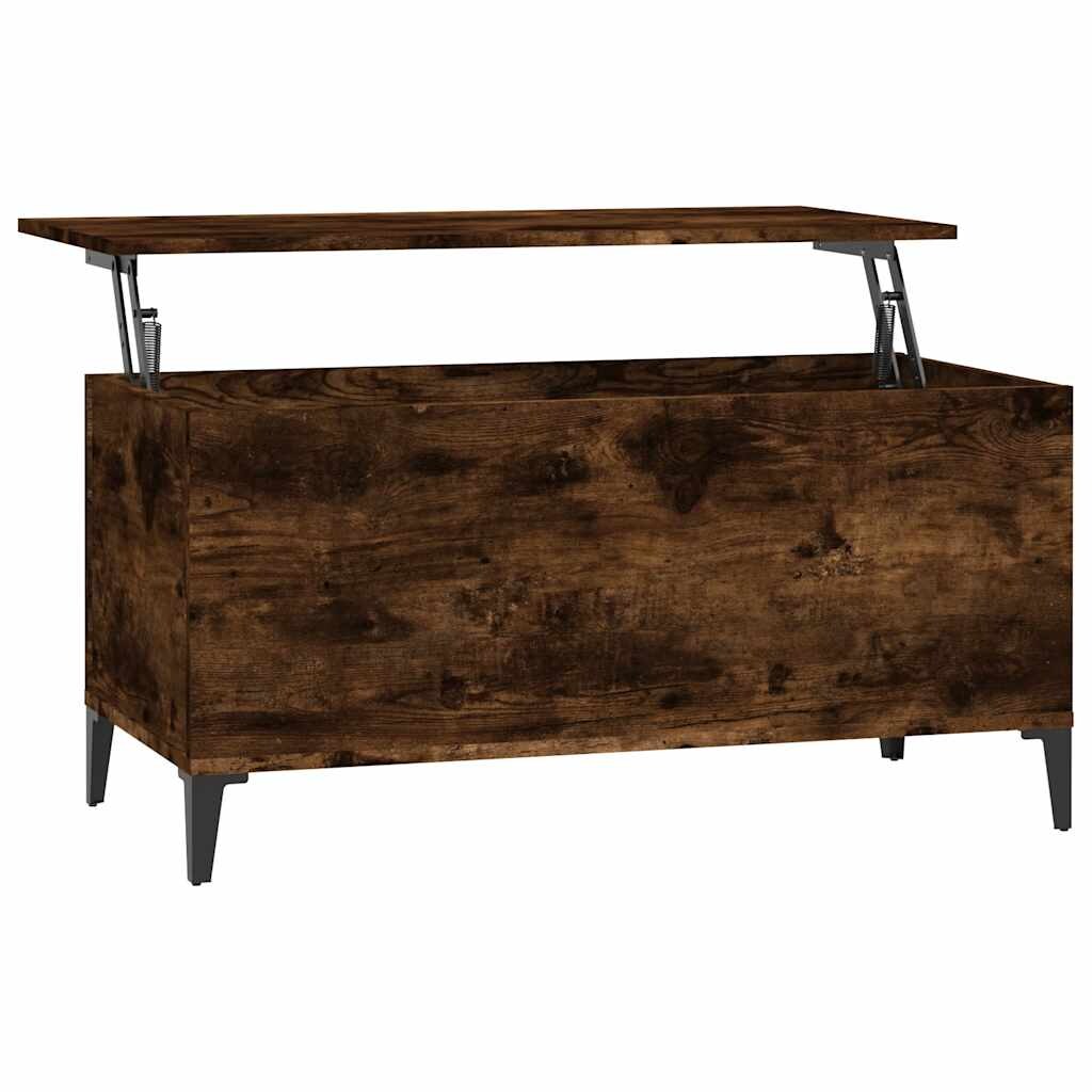 vidaXL Couchtisch Räuchereiche 90x44,5x45 cm Holzwerkstoff Image