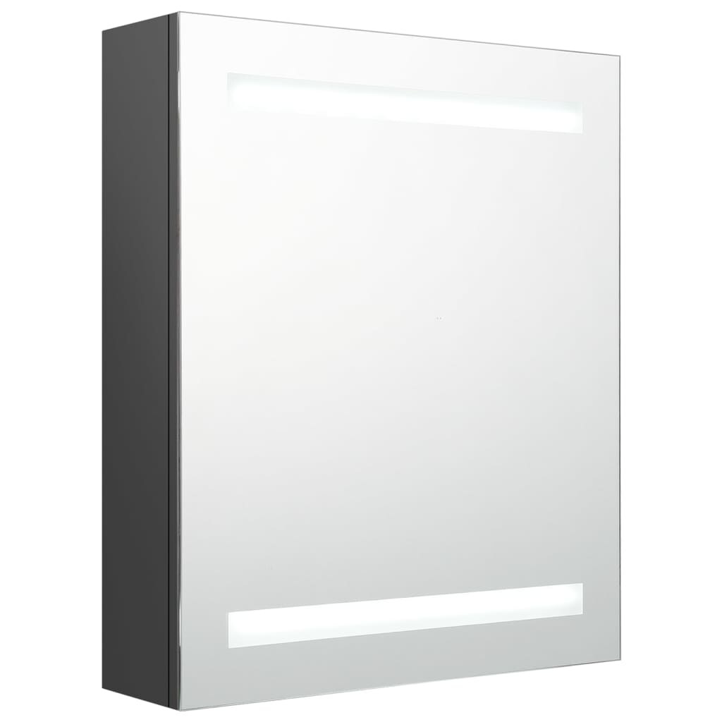 vidaXL LED-Bad-Spiegelschrank Grau 50x14x60 cm Image