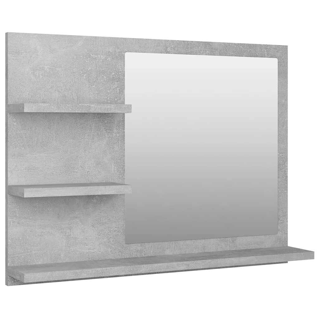 vidaXL Badspiegel Betongrau 60x10,5x45 cm Holzwerkstoff Image