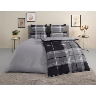 Wendebettwäsche TOM TAILOR HOME "Eric in Gr. 135x200 oder 155x220 cm", grau (grau, anthrazit), B/L: 155cm x 220cm, , Biber, B/L: 80cm x 80cm, Biber, Obermaterial: 100% Baumwolle, Bettwäsche, mit Reißverschluss, mit GRATIS-Zugabe: Sportbeutel aus... Image