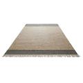 Teppich GREEN LOOOP "Viktor GL-82303", braun (anthrazit braun,anthrazit braun), B:200cm H:4mm L:290cm, Jute, Teppiche, Naturfaser Teppich aus 80% Jute 20% Baumwolle, mit Fransen, Wohnzimmer