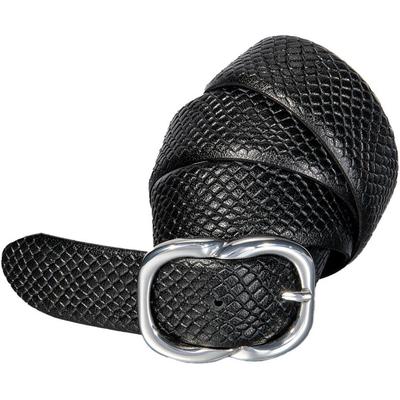 Ledergürtel SILBERGIFT, Damen, Gr. 90, schwarz, Rindsleder, elegant,feminin,festlich,klassisch,modisch, Gürtel, Metallic-Look, edles Rindleder mit Glanzeffekt Image