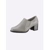 Hochfrontpumps HEINE, Damen, Gr. 37, grau, Leder, Rindsleder, Veloursleder, modisch, Schuhe