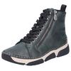 Sneaker RIEKER, Damen, Gr. 37, grün (dunkelgrün), Lederimitat, sportlich, Schuhe, Freizeitschuh, Halbschuh, Schnürschuh mit Kontraststeppung