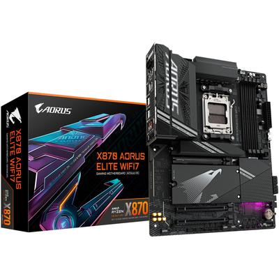 GIGABYTE Mainboard "X870 AORUS ELITE WIFI7 Mainboard - Unterstützt AMD Ryzen 9000 CPUs, 16", schwarz, B:27,20cm H:8,10cm T:34,00cm, Mainboards