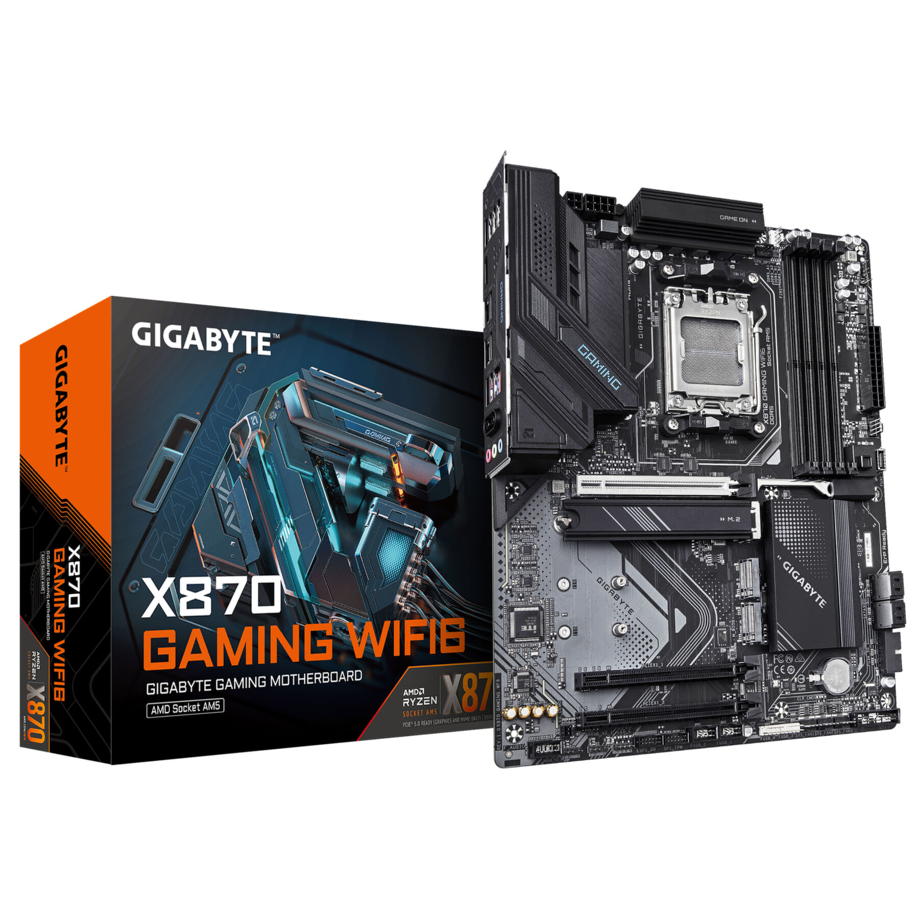 GIGABYTE Mainboard "X870 GAMING WIFI6 Mainboard - Unterstützt AMD Ryzen 9000 CPUs, 8+2+2 P", ohne farbbezeichnung, B:8,1cm H:27,1cm T:33,5cm, Mainboards Image